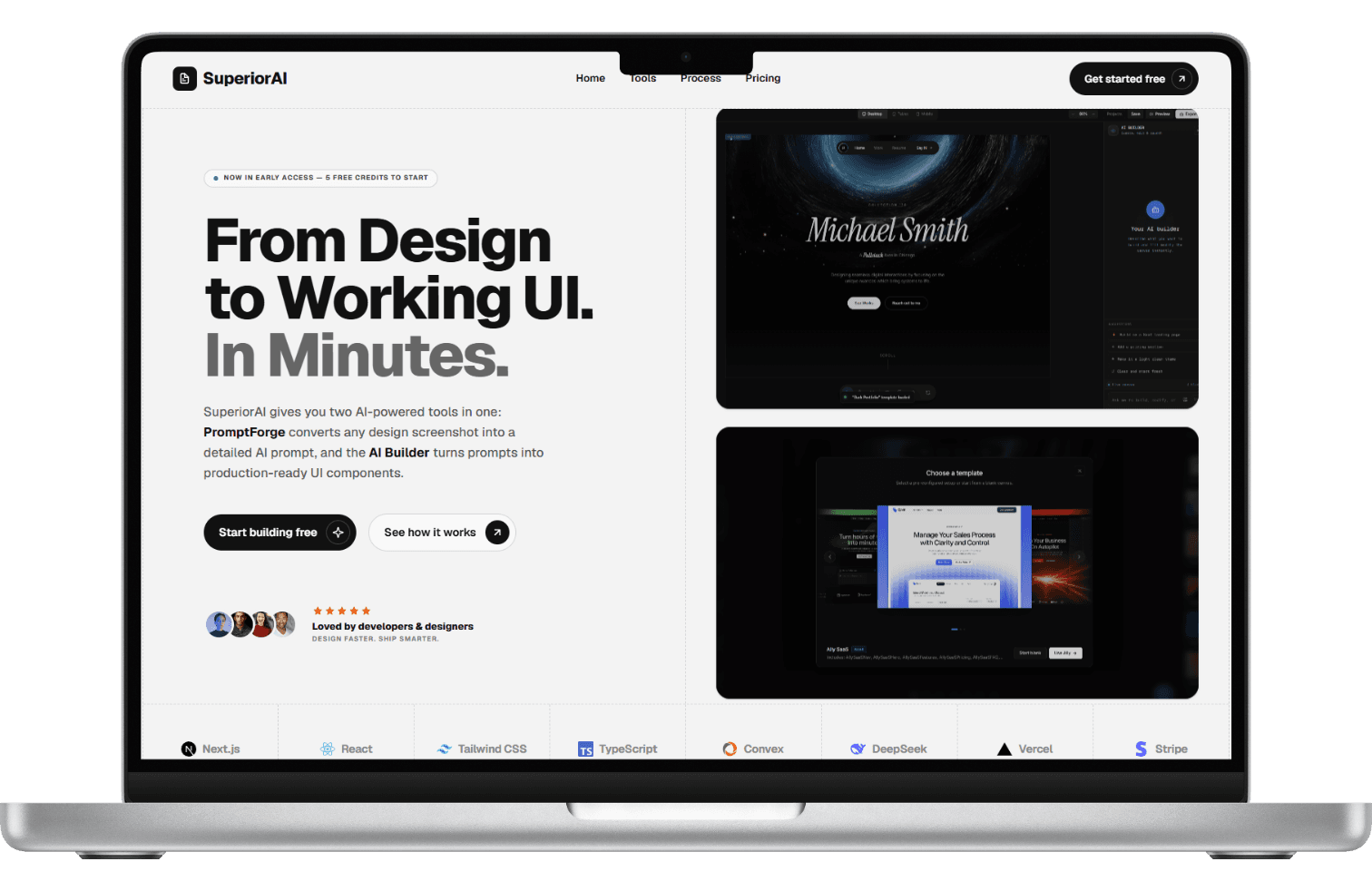 SuperiorAI · From Design to Working UI preview